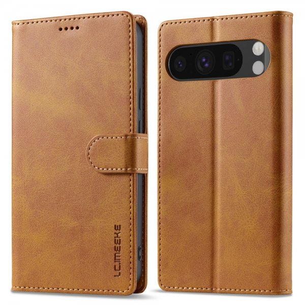 Lc.Imeeke Google Pixel 9/Pixel 9 Pro/Pixel 10/Pixel 10 Pro Cover med Kortlomme Lysebrun