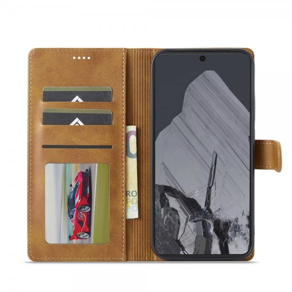 Lc.Imeeke Google Pixel 9/Pixel 9 Pro/Pixel 10/Pixel 10 Pro Cover med Kortlomme Lysebrun