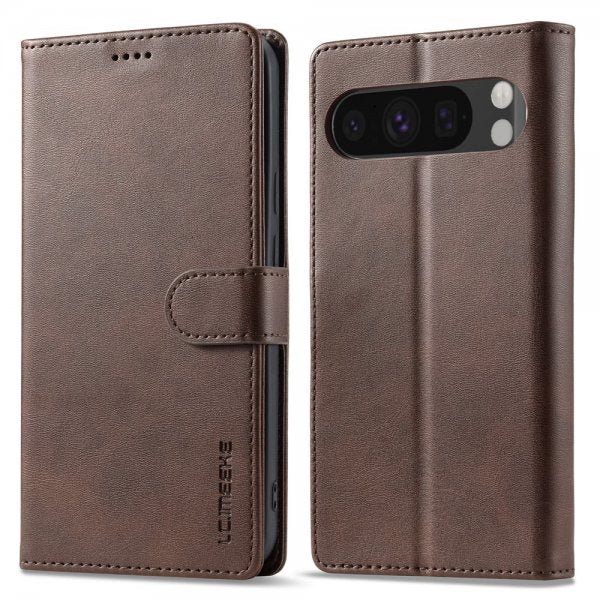 Lc.Imeeke Google Pixel 9/Pixel 9 Pro/Pixel 10/Pixel 10 Pro Cover med Kortlomme Mørkebrun