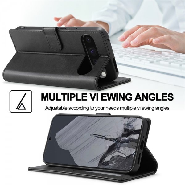 Lc.Imeeke Google Pixel 9/Pixel 9 Pro/Pixel 10/Pixel 10 Pro Cover med Kortlomme Sort