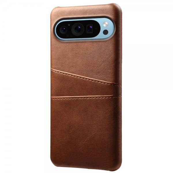Google Pixel 9/Pixel 9 Pro Cover med to Kortlommer Mørkebrun