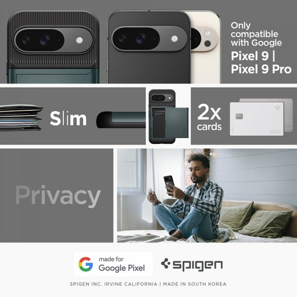 Spigen Google Pixel 9/Pixel 9 Pro Cover Slim Armor CS Abyss Green