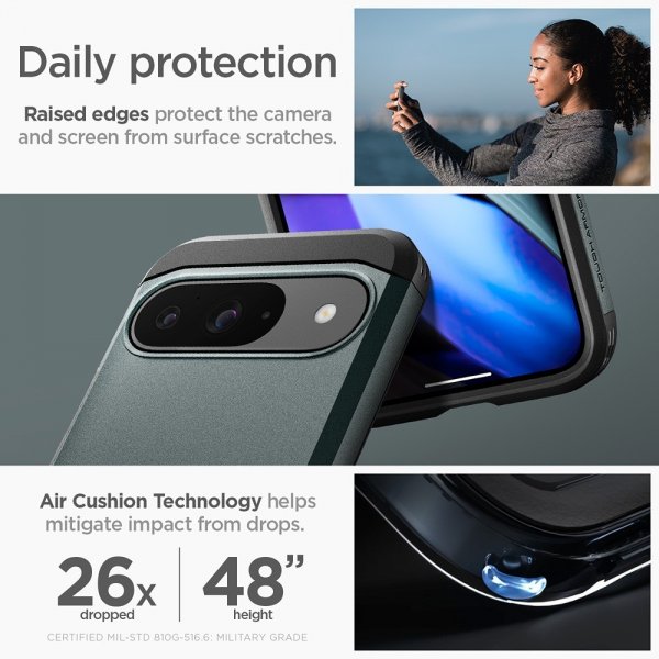 Spigen Google Pixel 9/Pixel 9 Pro Cover Tough Armor Abyss Green