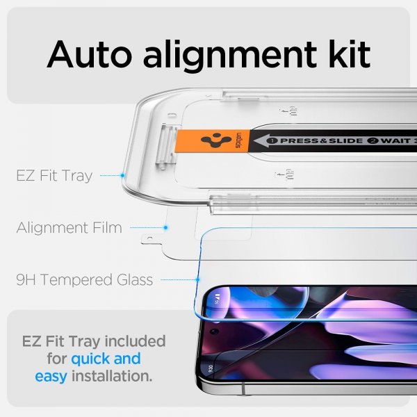 Spigen Google Pixel 9/9 Pro/Pixel 10/10 Pro Skærmbeskyttelse GLAS.tR EZ Fit 2-pak