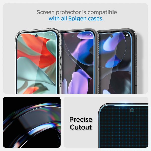 Spigen Google Pixel 9/9 Pro/Pixel 10/10 Pro Skærmbeskyttelse GLAS.tR EZ Fit 2-pak