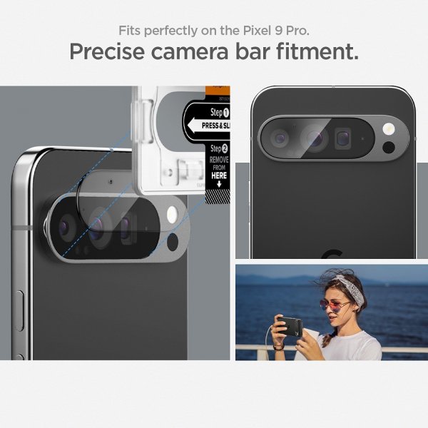 Spigen Google Pixel 9 Pro Kamerabeskytter Glas.tR EZ Fit Optik 2-pak