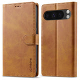 Lc.Imeeke Google Pixel 9 Pro XL Etui med Kortlomme Standfunktion Lysebrun