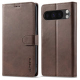 Lc.Imeeke Google Pixel 9 Pro XL Cover med Kortrum Stativfunktion Mørkebrun
