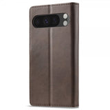 Lc.Imeeke Google Pixel 9 Pro XL Cover med Kortrum Stativfunktion Mørkebrun
