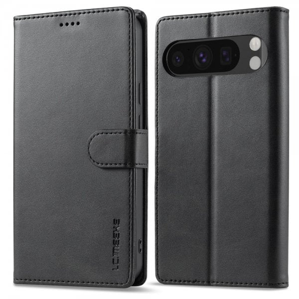 Lc.Imeeke Google Pixel 9 Pro XL Etui med Kortlomme Standfunktion Sort