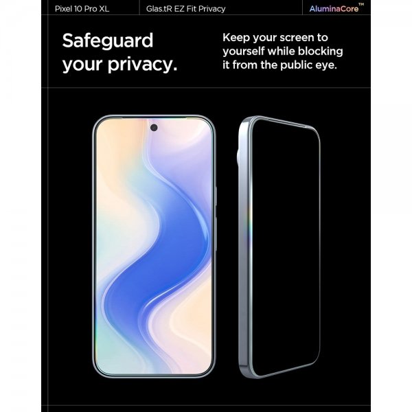 Spigen Google Pixel 9 Pro XL/Pixel 10 Pro XL Skærmbeskyttelse GLAS.tR EZ Fit Privacy 2-pak