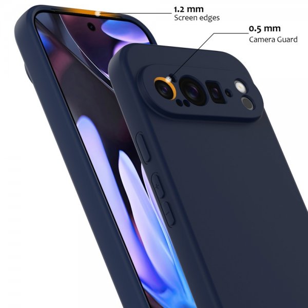 Google Pixel 9 Pro XL Cover med strop Silikone MagSafe Mørkeblå
