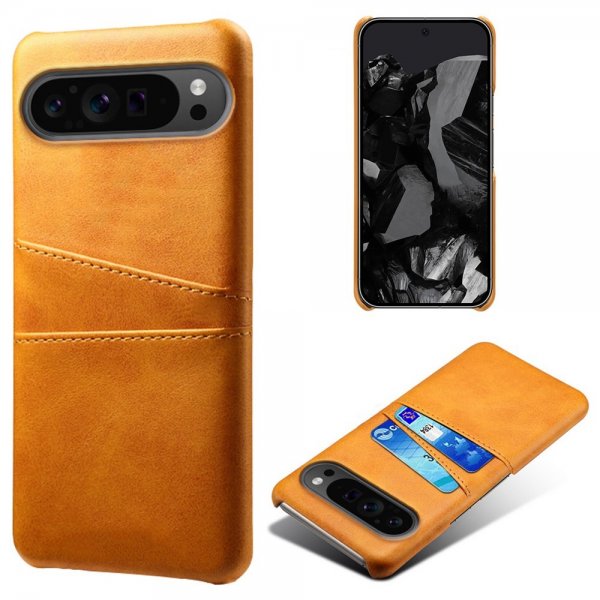 Google Pixel 9 Pro XL Cover med to Kortlommer Lysebrun