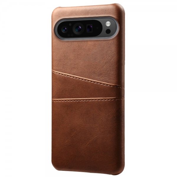 Google Pixel 9 Pro XL Cover med to kortlommer Mørkebrun