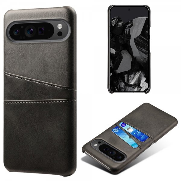 Google Pixel 9 Pro XL Cover med to Kortlommer Sort