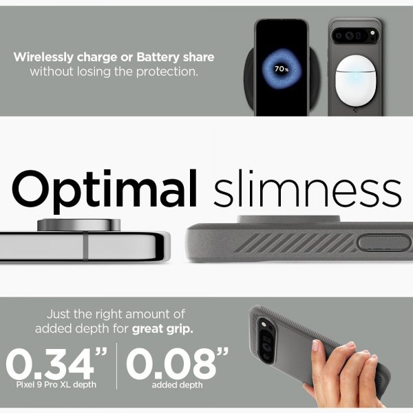 Spigen Google Pixel 9 Pro XL Cover Rugged Armor Marble Gray