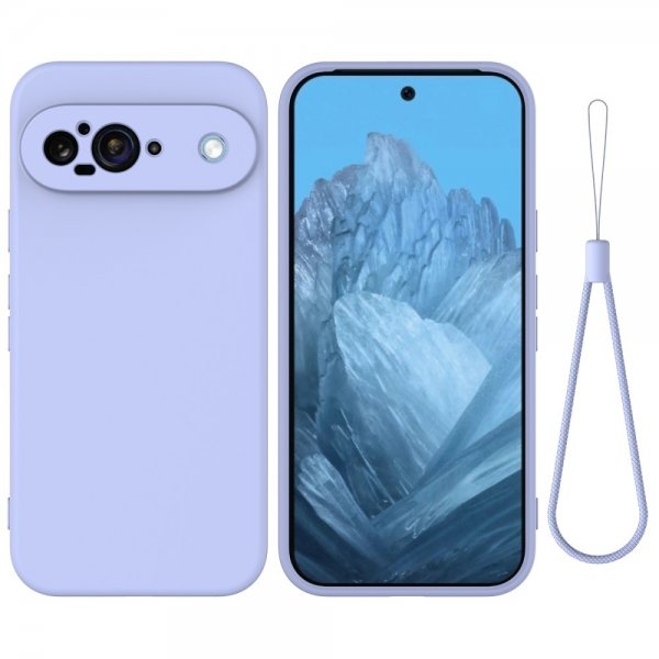 Google Pixel 9 Cover med Rem Silikone Lilla