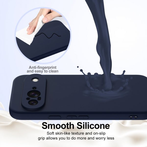 Google Pixel 9 Cover med Rem Silikone MagSafe Mørkeblå