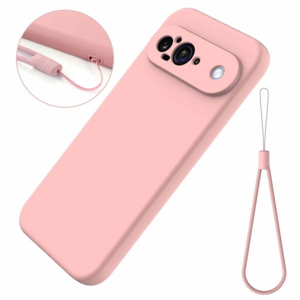Google Pixel 9 Cover med Rem Silikone Rosa