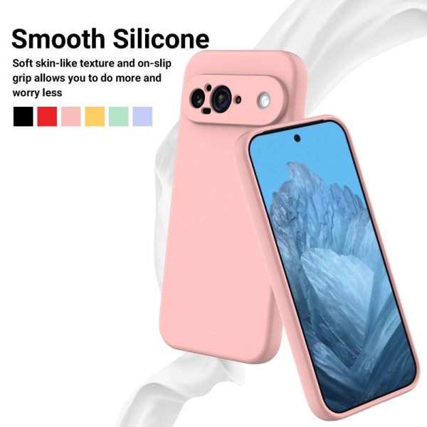 Google Pixel 9 Cover med Rem Silikone Rosa