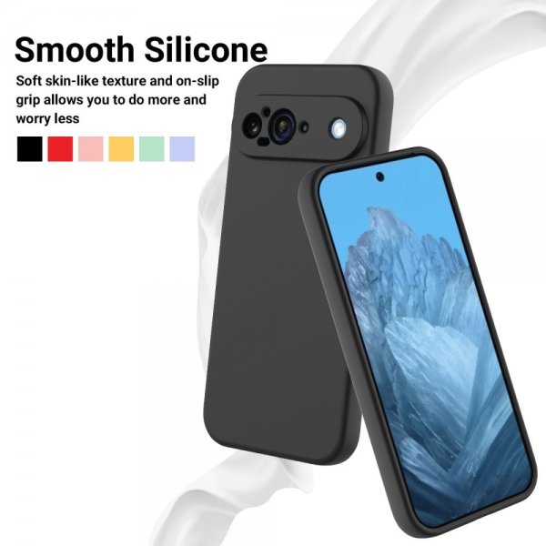 Google Pixel 9 Cover med Rem Silikone Sort