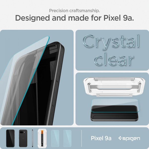 Spigen Google Pixel 9a Skærmbeskyttelse GLAS.tR EZ Fit 2-pak