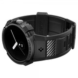 Spigen Google Pixel Watch 1/2/3 41 mm Armbånd og Cover Rugged Armor Pro Sort