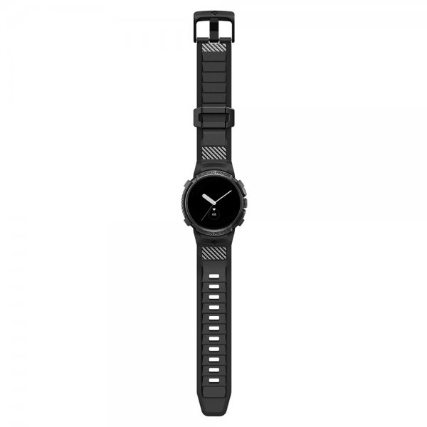 Spigen Google Pixel Watch 1/2/3 41 mm Armbånd og Cover Rugged Armor Pro Sort