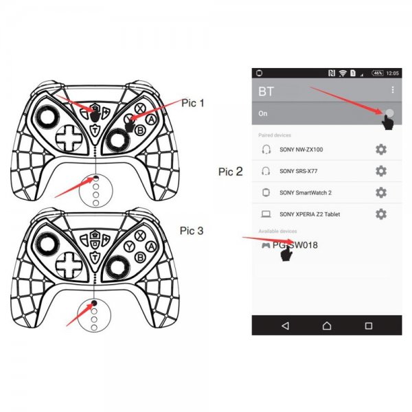 Ipega Grippy trådløs controller til Nintendo Switch/PC/PS3