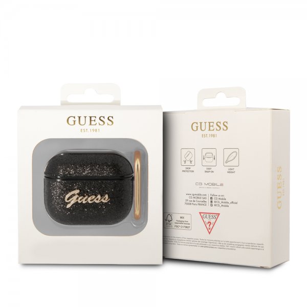 Guess AirPods 3 Cover Glitter Flakes Sort