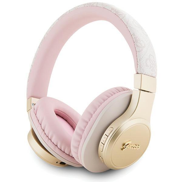 Guess Trådløse Hovedtelefoner Bluetooth 4G Script Metal Logo Rosa