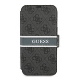 Guess iPhone 13 Pro Cover Printed Stripe Grå