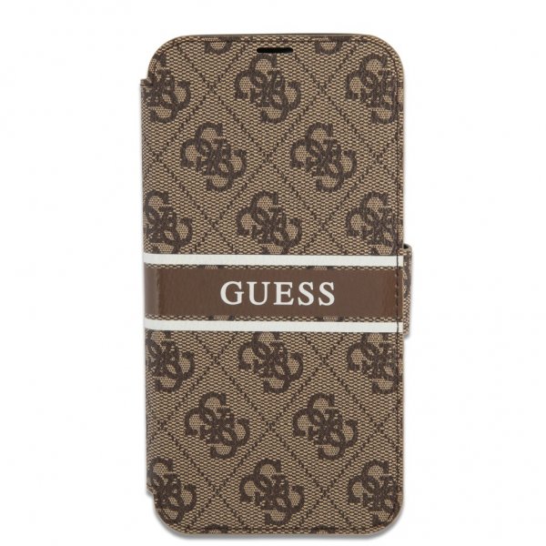 Guess iPhone 13 Mini Cover Printed Stripe Brun