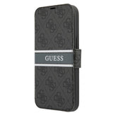 Guess iPhone 13 Pro Max Cover Printed Stripe Grå