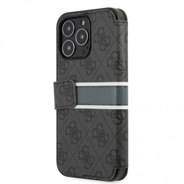 Guess iPhone 13 Pro Max Cover Printed Stripe Grå