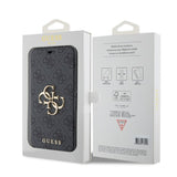Guess iPhone 15 Pro Cover 4G Logo Grå