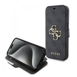 Guess iPhone 15 Cover 4G Logo Grå