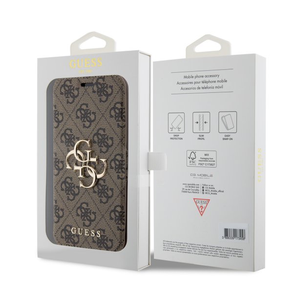 Guess iPhone 15 Pro Max Cover 4G Logo Brun