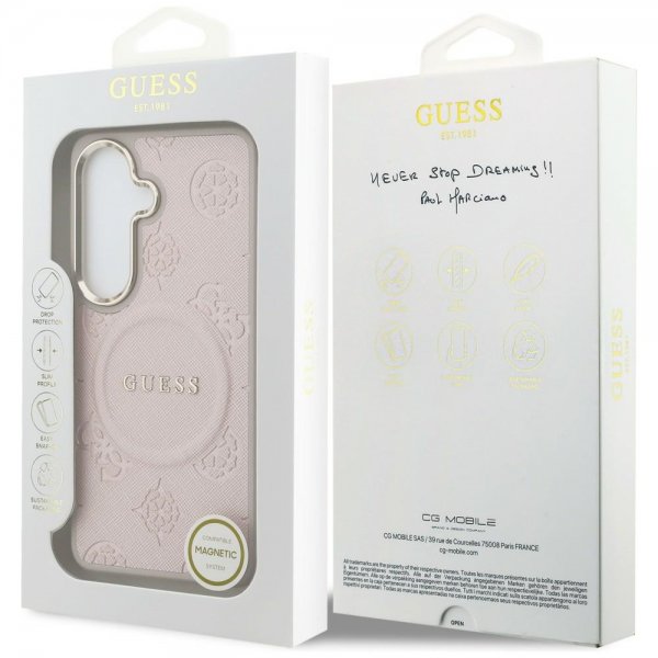 Gæt Samsung Galaxy S26 Cover Saffiano Peony MagSafe Rosa