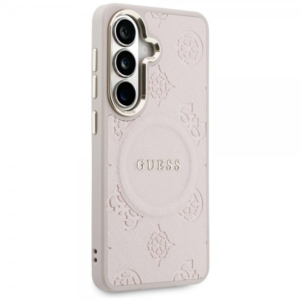 Guess Samsung Galaxy S26 Plus Cover Saffiano Peony MagSafe Lyserød