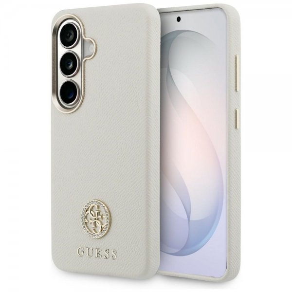 Guess Samsung Galaxy S26 Cover Rhinestone Logo MagSafe Beige