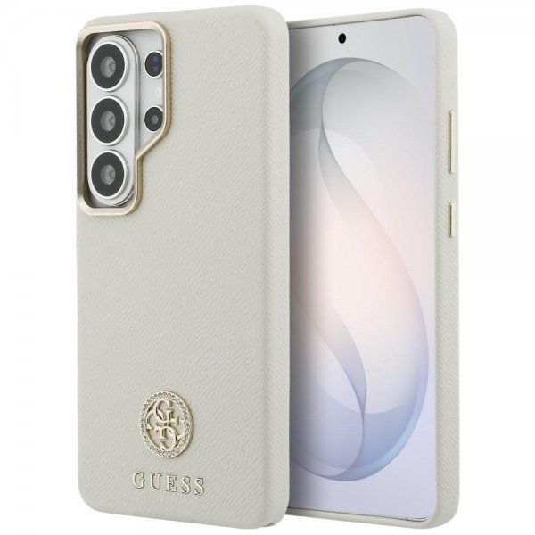 Guess Samsung Galaxy S26 Ultra Cover Rhinestone Logo MagSafe Beige