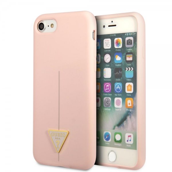 Guess iPhone 7/8/SE Cover Metal Triangle Rosa