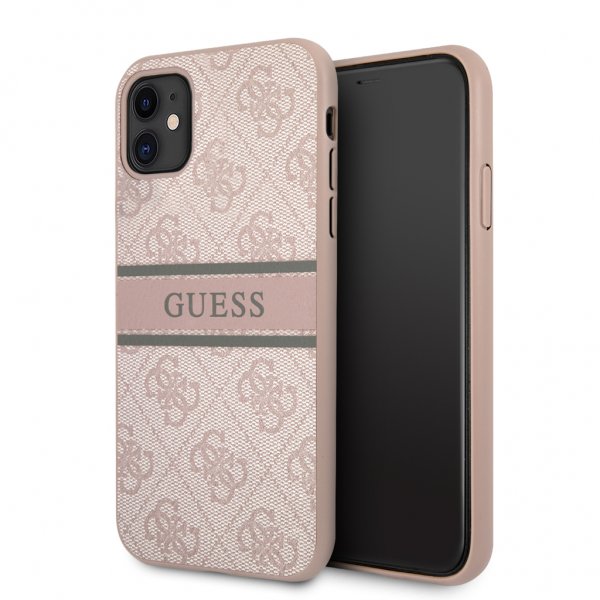 Guess iPhone 11 Cover Printed Stripe Rosa