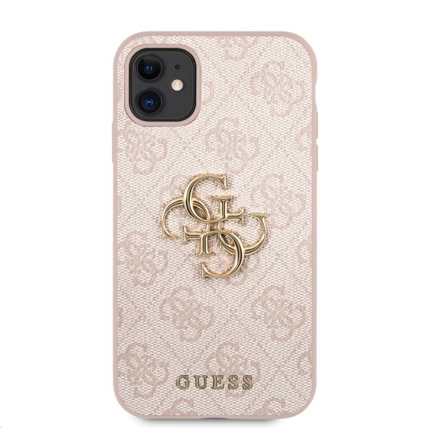 Guess iPhone 11 Cover Metal Logo Rosa