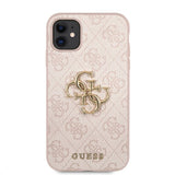 Guess iPhone 11 Cover Metal Logo Rosa