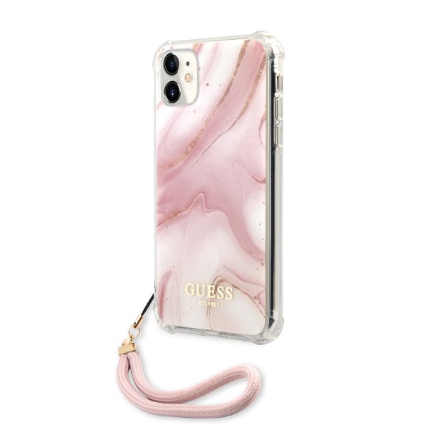 Guess iPhone 11 Cover Marble Rosa