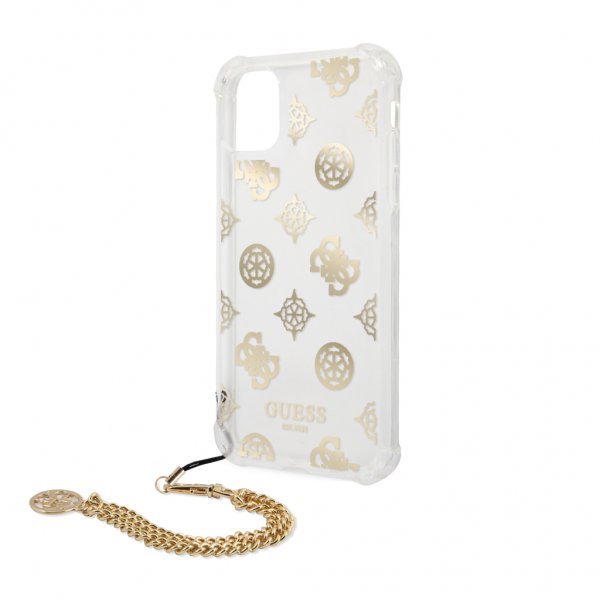 Guess iPhone 11 Cover Chain Peony Guld