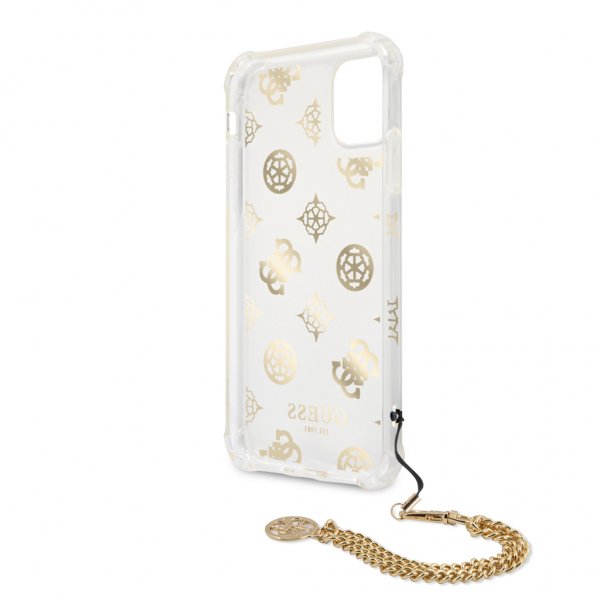 Guess iPhone 11 Cover Chain Peony Guld