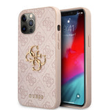 Guess iPhone 12 Pro Max Cover Metal Logo Rose
